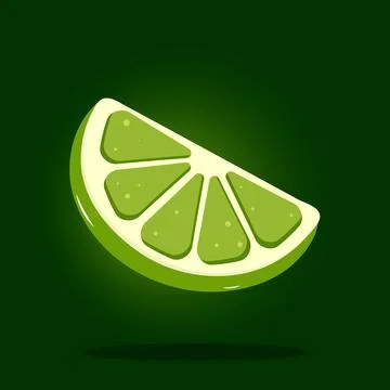 Lime on a black background. vector illustration Stock Illustration
