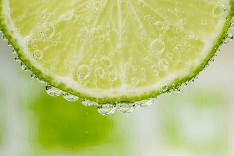 Lime in the bubbles Stock Photos