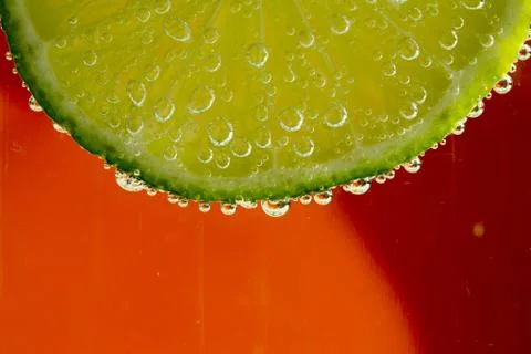 Lime in the bubbles Stock Photos