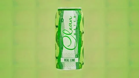 Lime Can Model With Lime Background イラスト素材