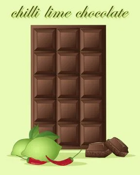 Lime chilli chocolate Stock Illustration