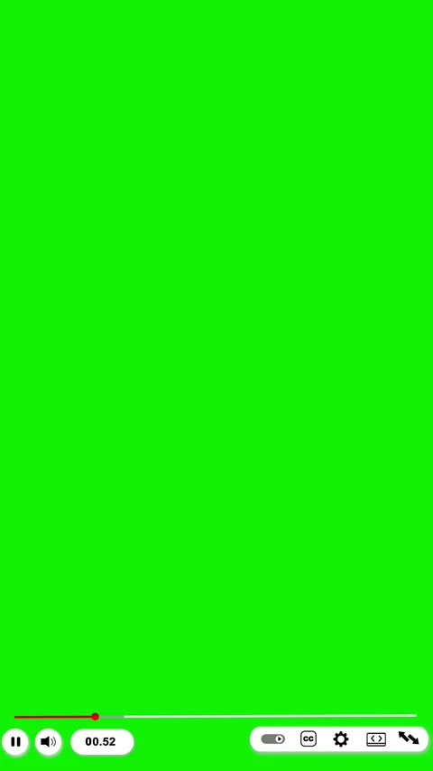 Lime chroma player interface control buttons, red timeline knob, settings icons, Stock Footage 340402573
