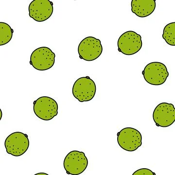 Lime citrus vector seamless pattern Stock Illustration