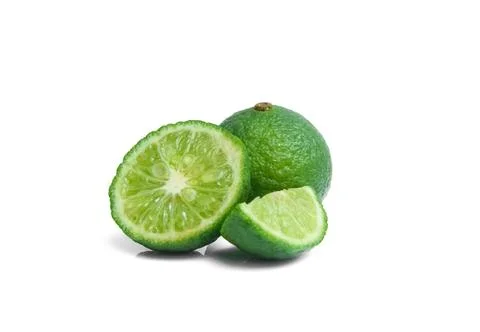 Lime closeup isolated on white background. Foto stock