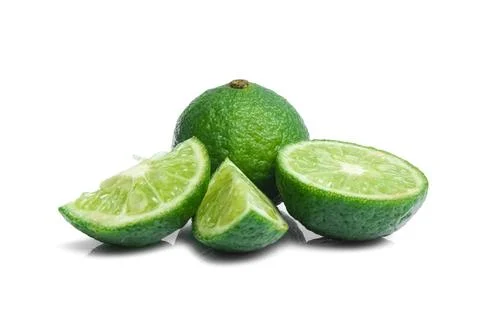 Lime closeup isolated on white background. 스톡 사진