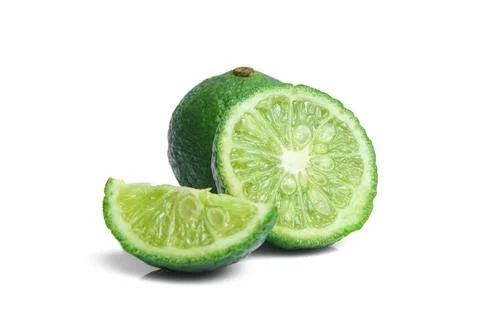 Lime closeup isolated on white background. Foto stock