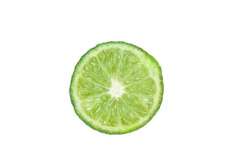 Lime closeup isolated on white background. Stock Photos