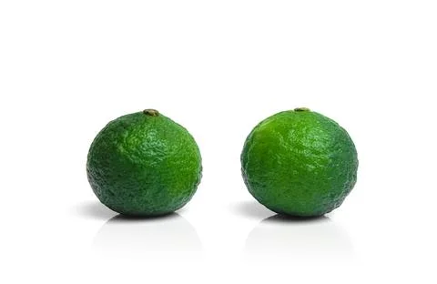 Lime closeup isolated on white background. Stock Photos