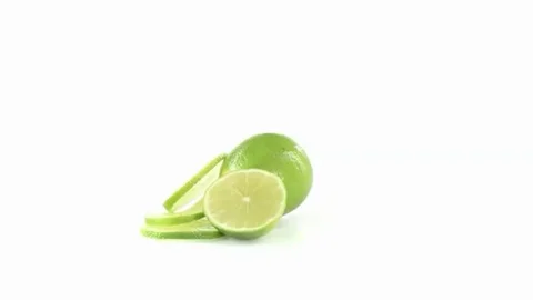 Lime cut in half Video stock 98247755
