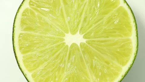 Lime cut, middle rotates, top view Stock Footage 148147582