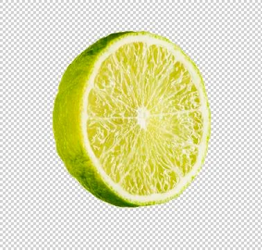 Lime on cutout background. Stockfoto's