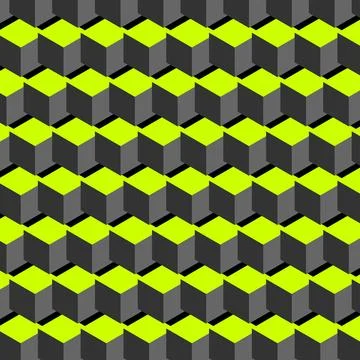Lime cyber isometric geometric pattern Stock Illustration