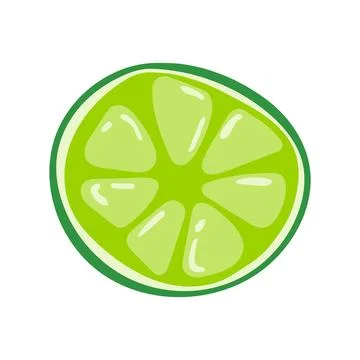 Lime doodle style isolated on white background Illustrazione stock