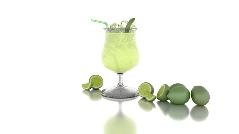 Lime Drink/Cocktail - Circular Movement Camera 스톡 동영상 91008632