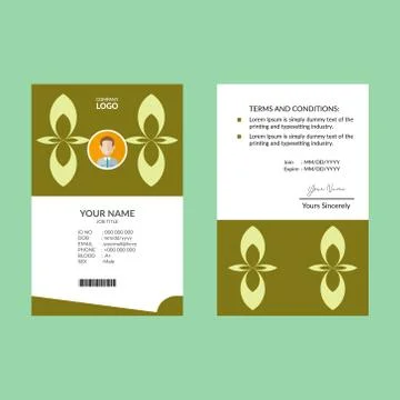 Lime Elegant ID Card Design Template 库存插图