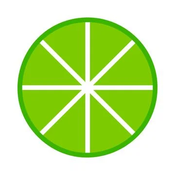 Lime flat icon on white background for web design, mobile app Stock-Illustration