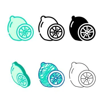 Lime fruit color icon modern vector Stock Illustration