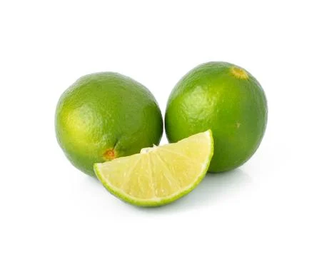 Lime fruit isolated on white background Stock Photos