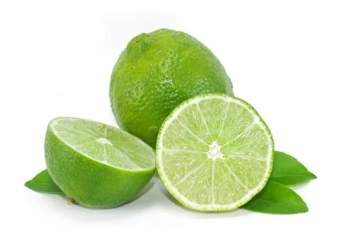 Lime fruit isolated on white background Stock Photos