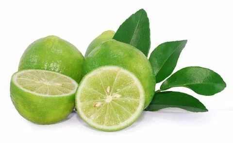 Lime fruit isolated on white background Stock Photos