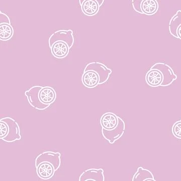 Lime fruit line vector seamless pattern Stockillustratie