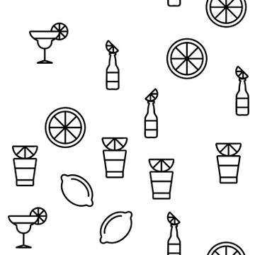 Lime Fruit Vector Seamless Pattern Stock Illustration