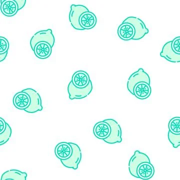 Lime fruit vector seamless pattern Stock Illustration