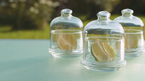 Lime in glass jars Stock Footage 137118739