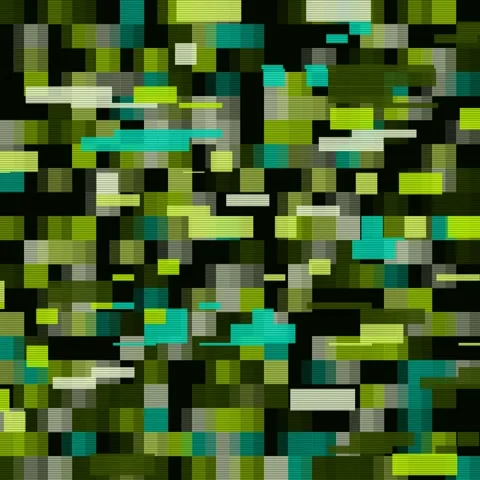 Lime green and cyan datamosh block corruption animation, square 1:1 Stock Footage 346236851