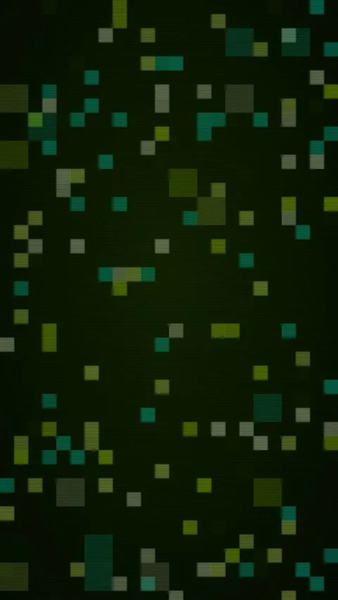 Lime green and cyan pixel mosaic glitch animation, glitch motion background Stock Footage 346233345