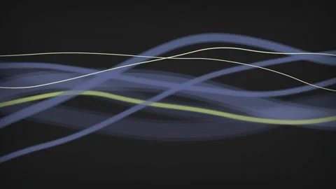 Lime green and slate blue wave ribbons flow in a seamless loop Stock Footage 342519293