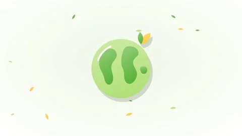 Lime green and white planet earth gradient flat animation Stock Footage 346184328