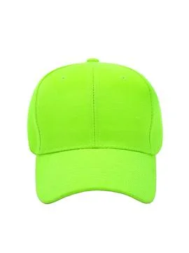 Lime green baseball cap front view Stock Photos