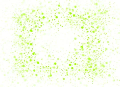 Lime green circular frame composed of ink spots and splashes, bright green Stock Illustration
