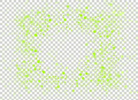 Lime green circular frame composed of ink spots and splashes, bright green Stock Illustration