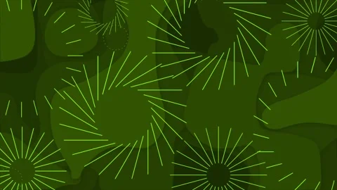 Lime green color exploding circles over paper cut background Video stock 245420520