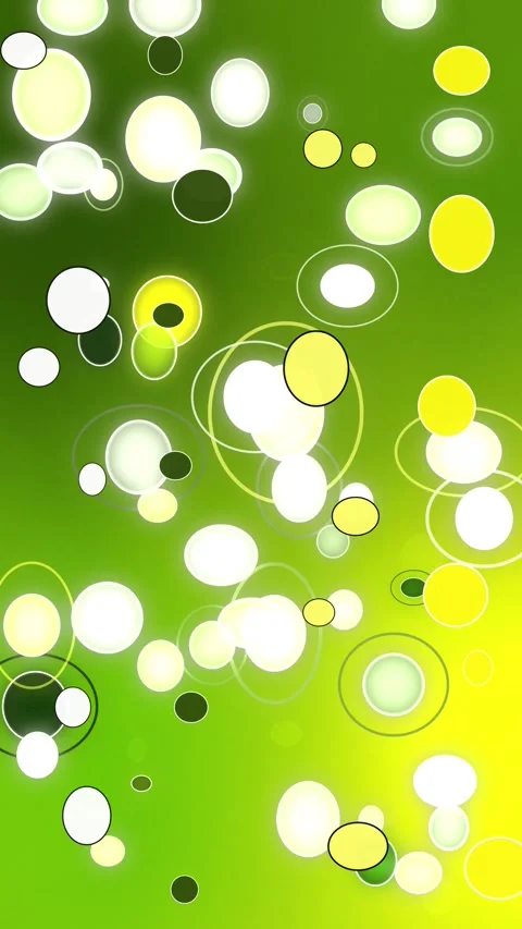 Lime green floating circle background template in seamless loop with glowing Stock Footage 340340393