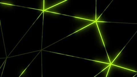 Lime green glowing polygonal random shapes design on black background Video stock 295935984