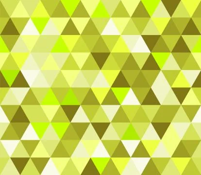 Lime green khaki triangular seamless pattern. Geometric vector background. Po Stock Illustration
