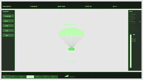Lime Green Mars Mission Telemetry HUD Element Stock Footage 334759661