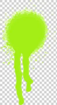 Lime green paint splash is floating on transparent flat-design backdrop with Stock Illustration