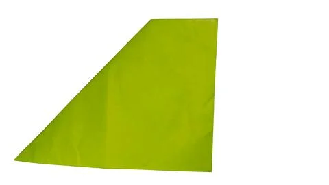 Lime green paper folded corner on transparent background, flat design element Stock Photos