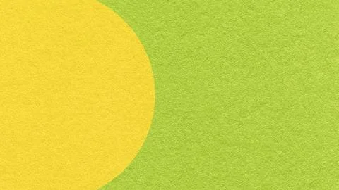 Lime green paper texture background with yellow semicircle and copy space f.. Stock Photos