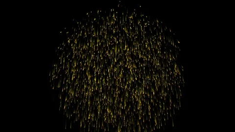 Lime green particle burst explosion firework on black background overlay Stock Footage 346535912