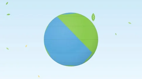 Lime green sky blue rotating planet earth animation Eco Motion Background Stock Footage 346228422