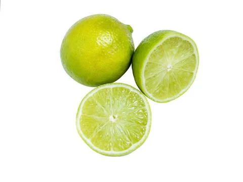 Lime with half of lime isolated on the white background. 写真素材