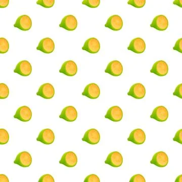 Lime halves seamless pattern creating a food background イラスト素材