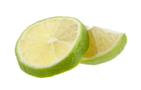 Lime isolated on white background closeup Stock Photos