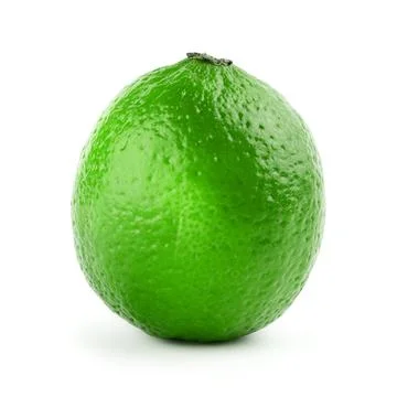 Lime isolated on white background. Front view. Close up. Stock Photos
