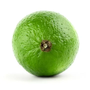 Lime isolated on white background. Front view. Close up. Foto stock